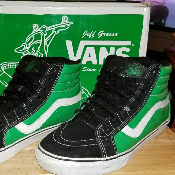 vans sk8 hi green black